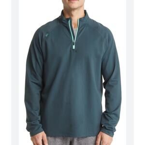 Rhône Men’s Session‎ Quarter 1/4 Zip Pullover In Wild Forest Shirt green Medium
